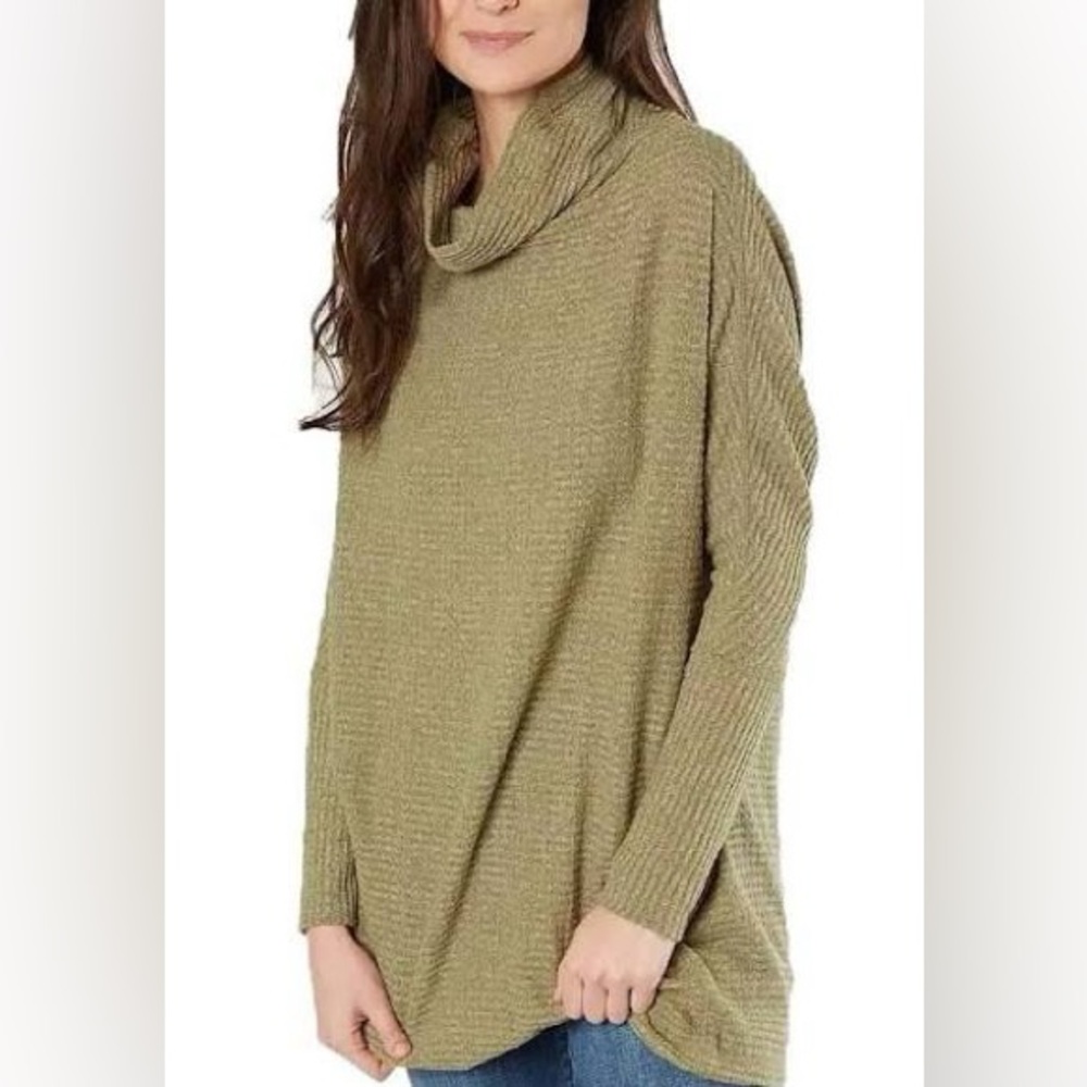We the Free People Kitty Waffle Thermal Knit Tunic Sweater Top Women’s Size L